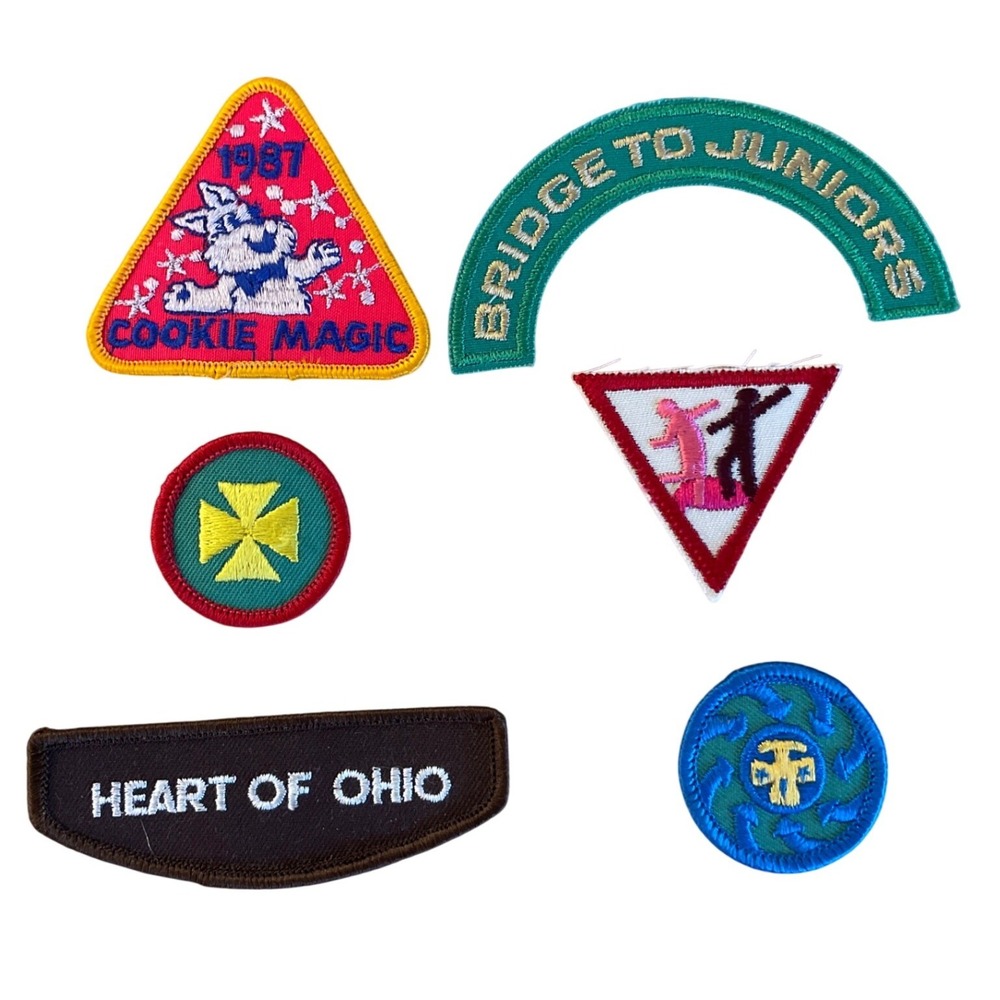 1980s Girl Scouts Patch Lot Vintage Retro Americana Scouting Merit Badges Camp